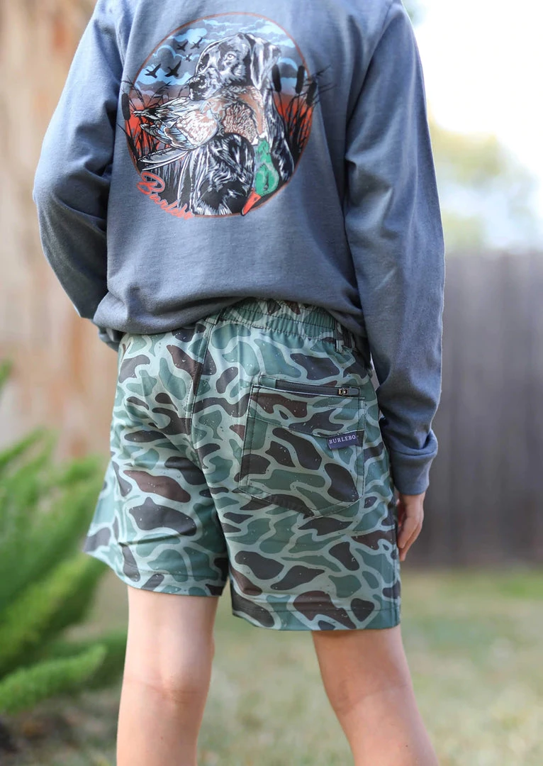 Burlebo Youth Shorts - Retro Duck Camo Other Brands 4 Burlebo Youth Shorts - Retro Duck Camo Other Brands