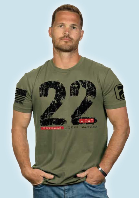 Nineline PHANTOM OUTDOORS/NINE LINE T-SHIRT - "22 A Day" HERO SERIES 2 Nineline PHANTOM OUTDOORS/NINE LINE T-SHIRT - "22 A Day" HERO SERIES