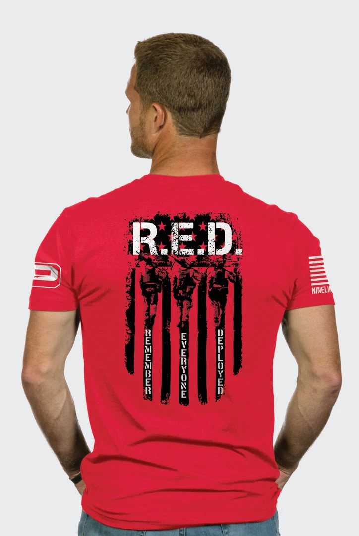 Nineline PHANTOM OUTDOORS/NINE LINE T-SHIRT - RED: Remember Everyone Deployed 3 Nineline PHANTOM OUTDOORS/NINE LINE T-SHIRT - RED: Remember Everyone Deployed