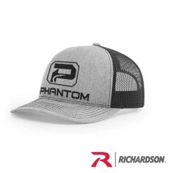 Richardson Black Mesh Structured Trucker Hat HATS