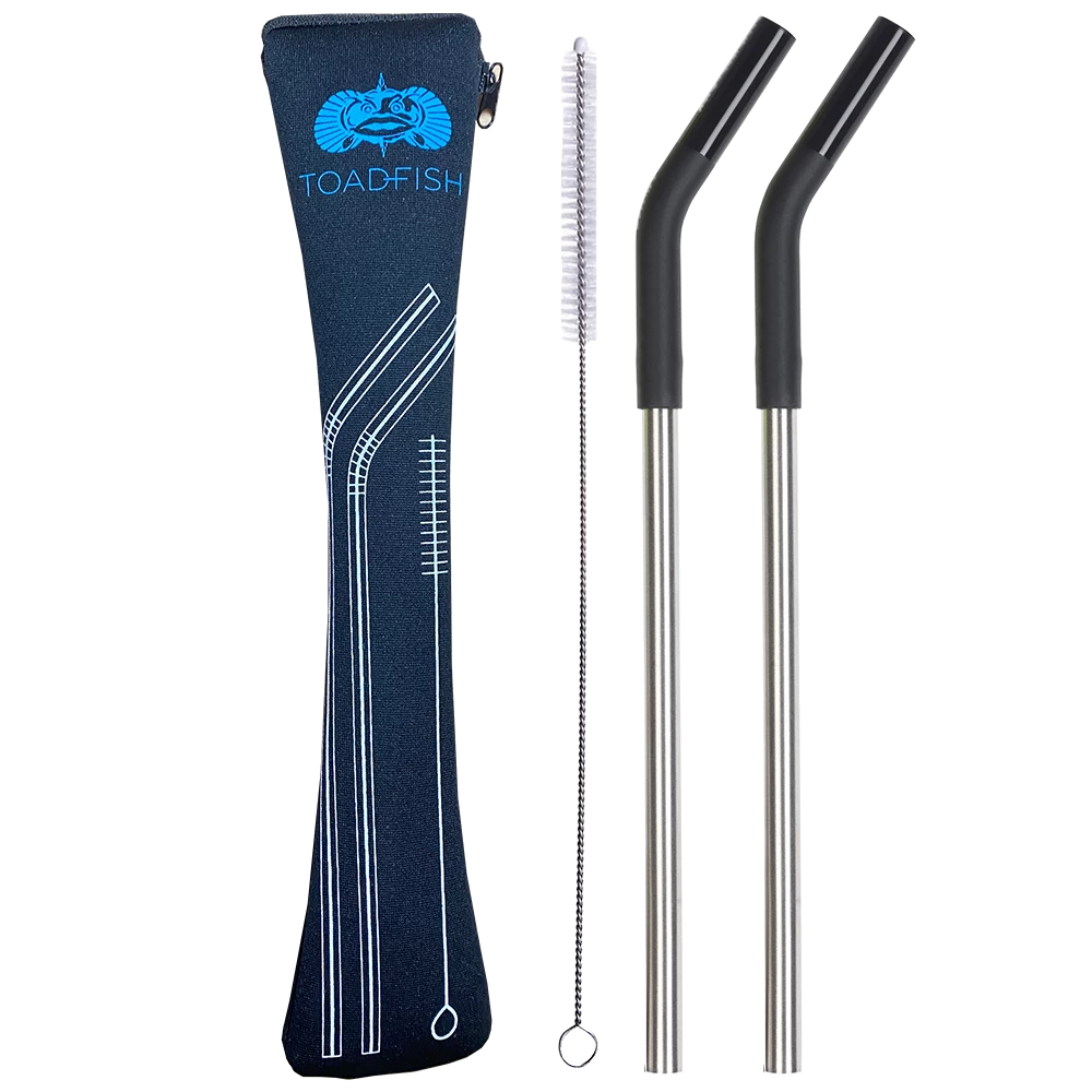 Accessories Toadfish 2 Pack Stainless Steel Straws W/ Case & Cleaner 3 Accessories Toadfish 2 Pack Stainless Steel Straws W/ Case & Cleaner